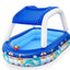 Bestway 2.13M X 1.55M X 1.32M Sea Captain Family Pool (Contents:1 Pool, 1 Sun Shade, Repair Patch) Age 3+