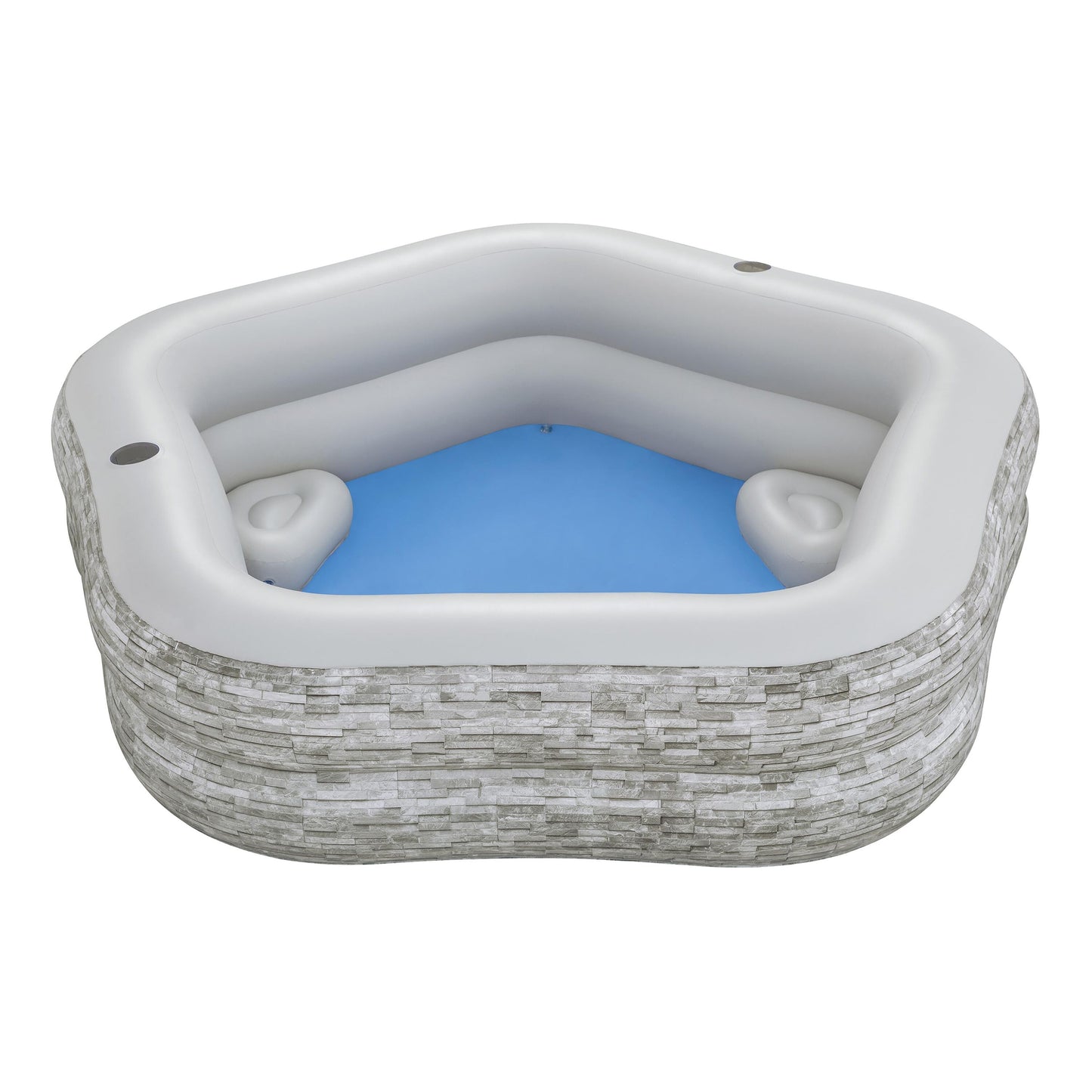 Bestway 2.13m x 2.06m x 53cm truprint stone family pool (contents:1 pool,repair patch) age 6+