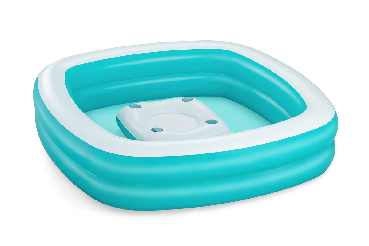 Bestway 2.18M X 2.18M X 48Cm Sippin' Summer Family Pool (1 Pool,1 Console,Repair Patch) Age 6+