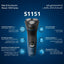 Philips Shaver S1151/00 | Wet & Dry Use | Fast, Comfortable Shave with ComfortCut Blades | 3D Floating Heads, One-Touch Open | 40min Cordless Use, Protective Cap Included