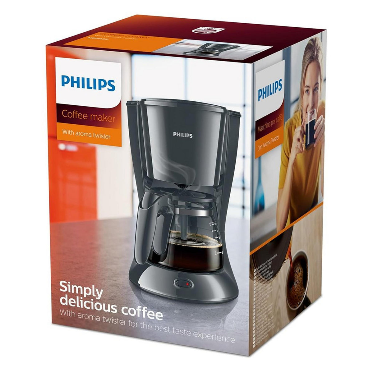 Philips Drip Coffee Maker, 1.2 L, 1000W, HD7430/90 - Black