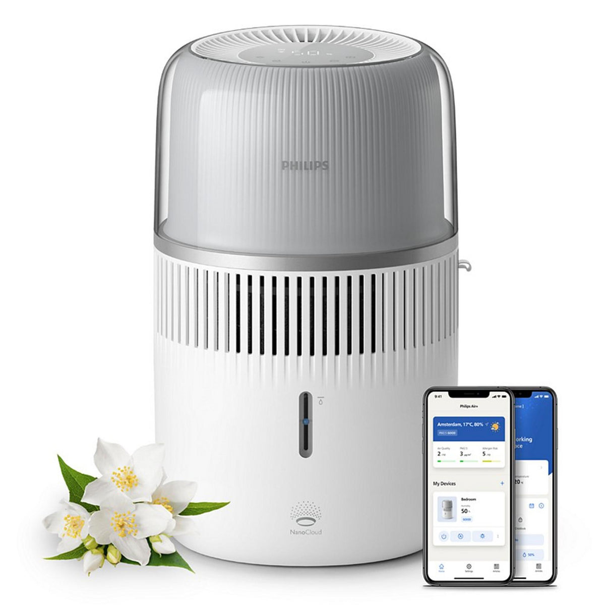 Philips 5000 Series Air Humidifier, 4.5L, HU5710/00 – White/Silver