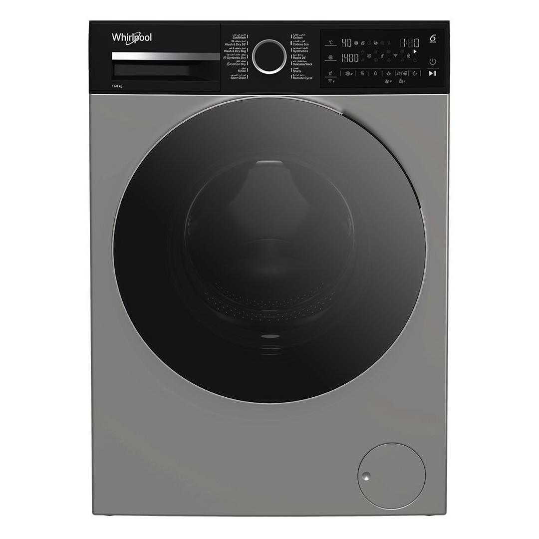 Whirlpool Front Load Washing Machine, 12kg Washing Capacity, 8kg Drying Capacity, WWD 128144D SBME – Silver