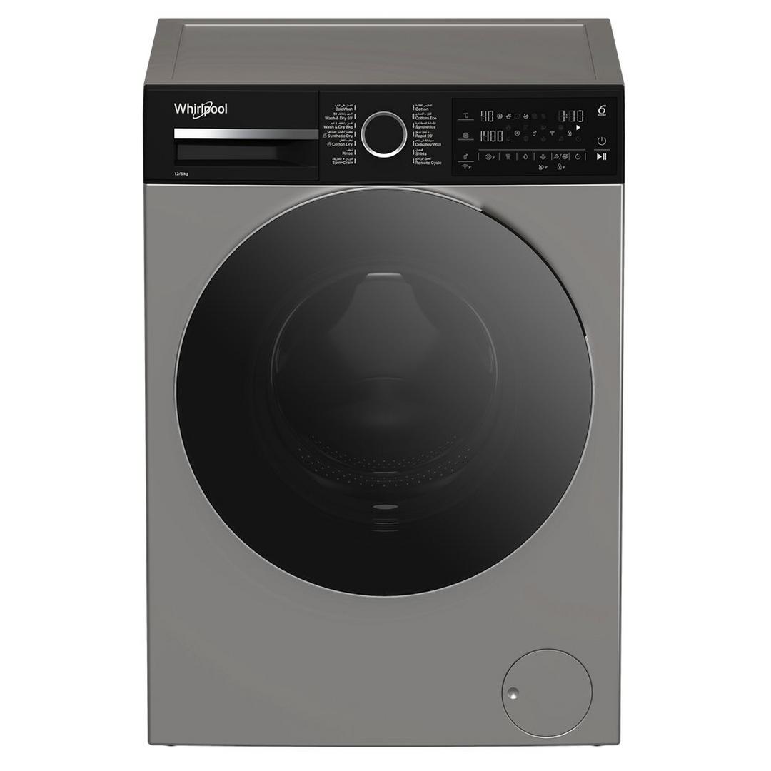 Whirlpool Front Load Washing Machine, 12kg Washing Capacity, 8kg Drying Capacity, WWD 128144D SBME – Silver