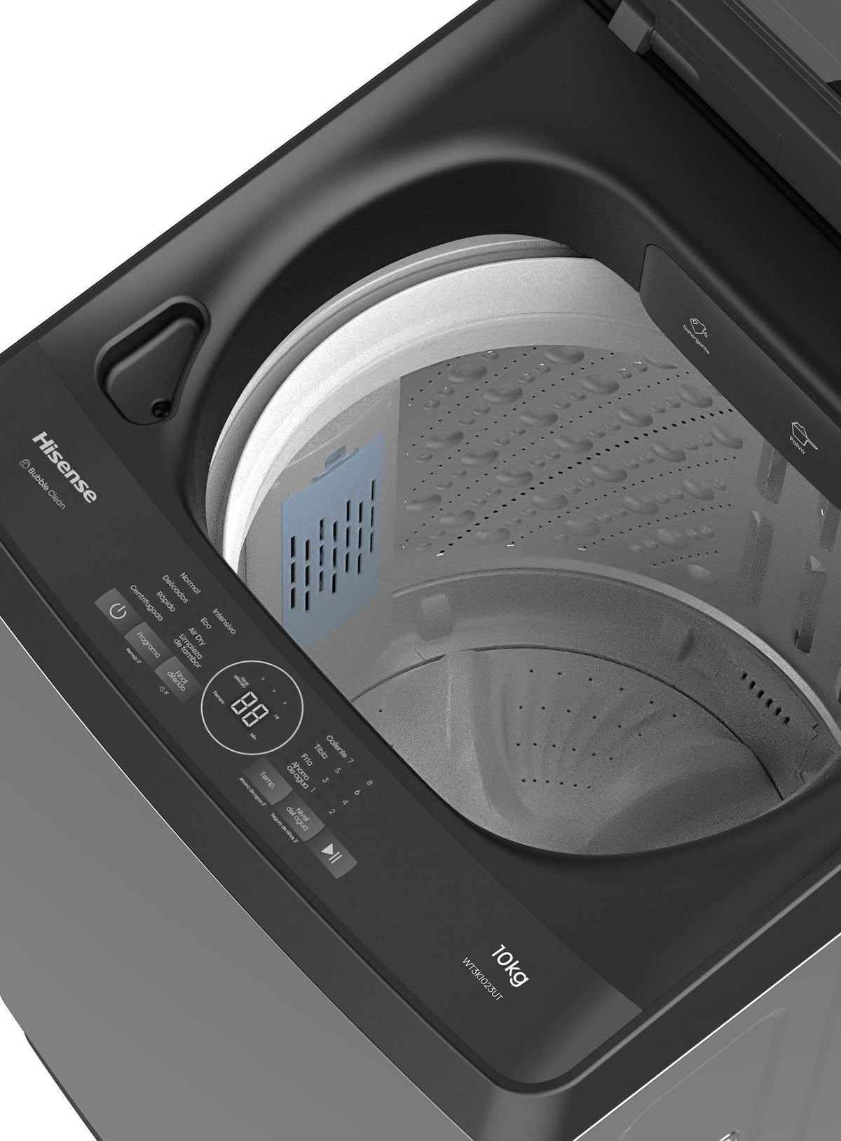 Hisense Top Load Washing Machine, 10 KG Capacity WT3K1023UT - Grey