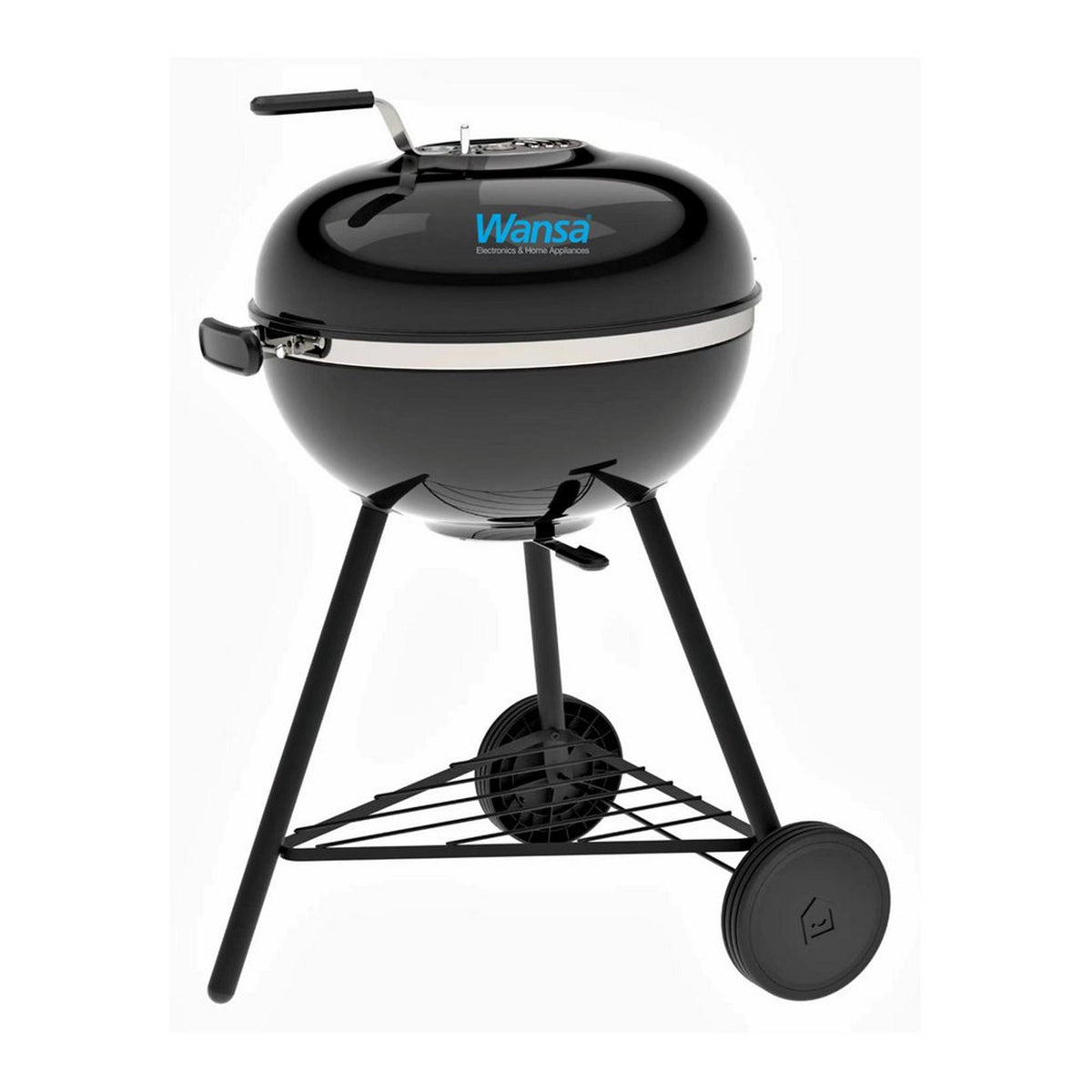 Wansa Mk-855029 Charcoal Grill With Wheels - Black