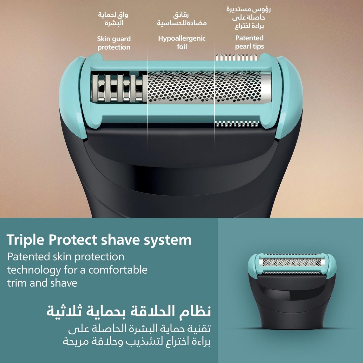 Philips Body Groomer BG5475/15 | Trim & shave body hair | 100% showerproof | Close, skin-friendly results | Foldable back attachment | 2/3/5 mm combs | Up to 100 min cordless | Battery indicator | USB charging