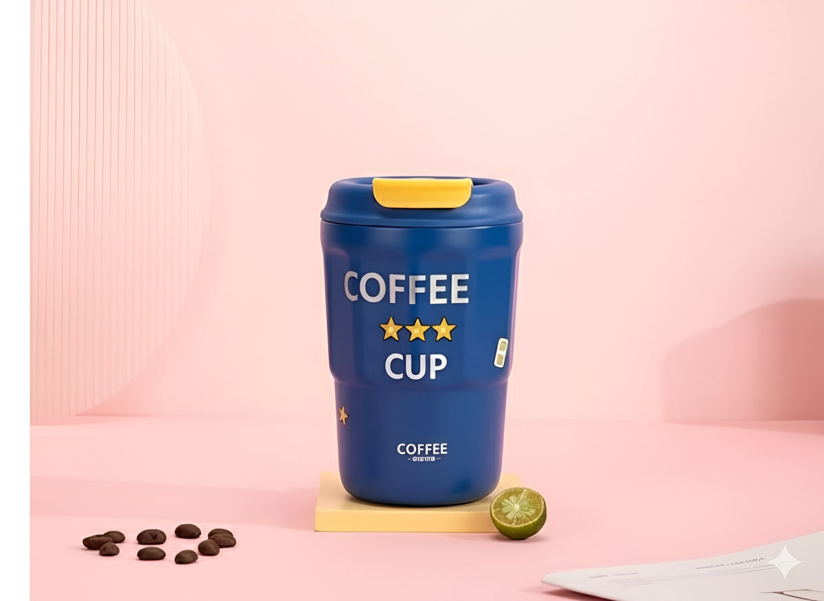 D.kadi KD7060 Vacuum Coffee Mug, Stainless Steel / 380 ml - Blue