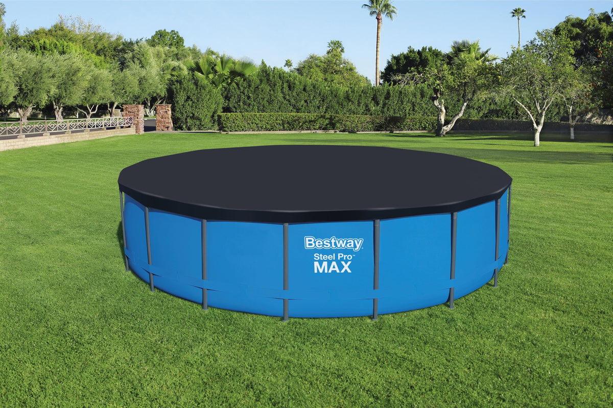 Bestway 5.49m pvc pool cover (contents:one pool cover, fits 5.49m (18') steel pro max pools and 5.49m (18') power steel pools and 5.49m (18') power steel swim vista series pools)