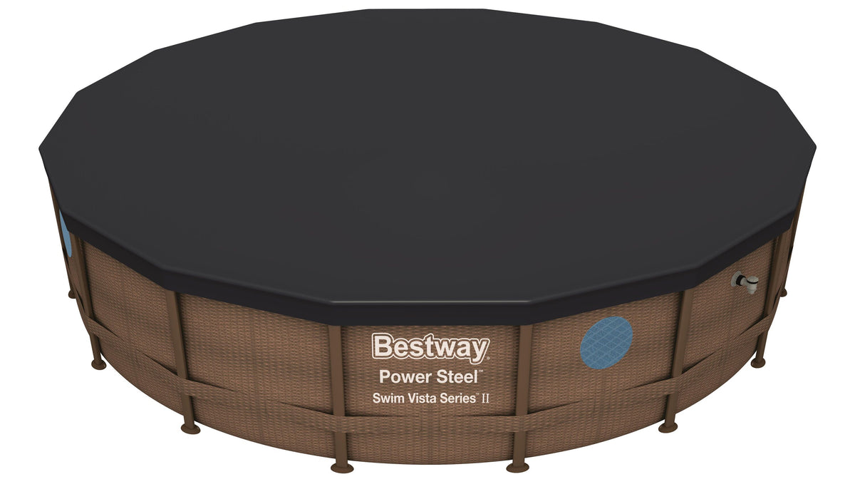 Bestway 4.88m pool cover (contents:one pool cover, fits 4.88m (16') steel pro max pools and 4.88m (16') power steel pools and 4.88m (16') power steel swim vista series pools and 4.60m x 1.20m(15'x48") hydrium pools)