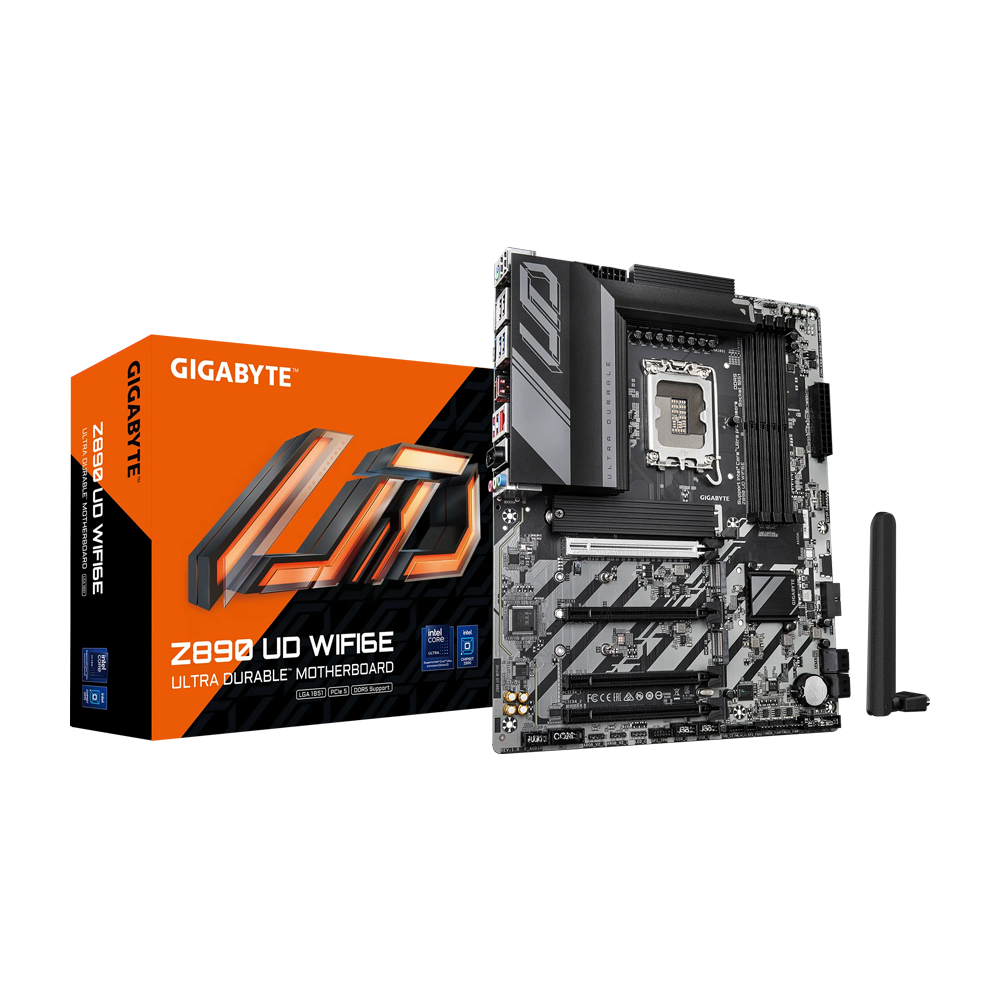 GIGABYTE Z890 UD WIFI6E 1.0 Motherboard - DDR5 / Wi-Fi / Bluetooth / DisplayPort / USB - Black