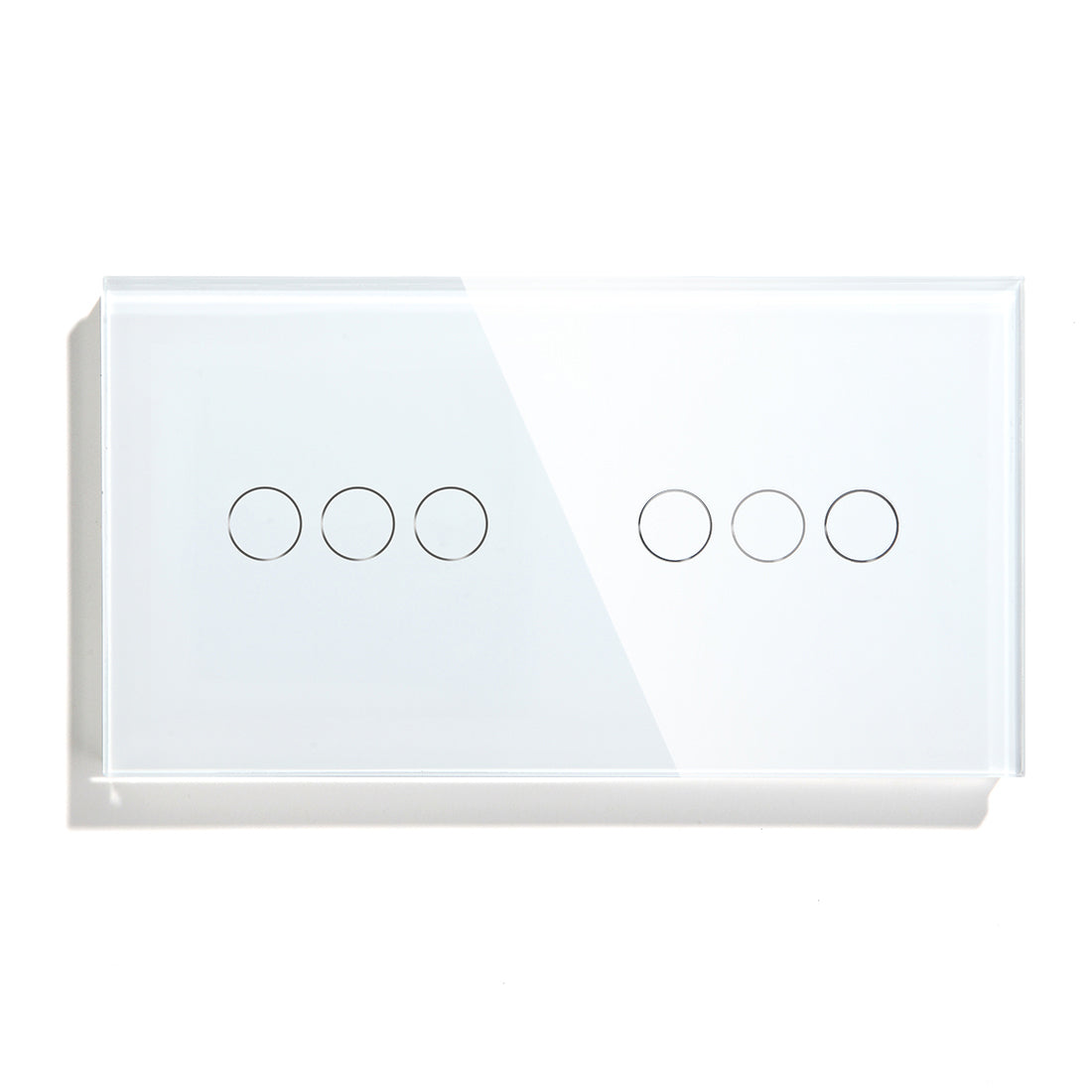 Gopeta 3+3-Gang Smart Wi-Fi Touch Switch with Glass Panel - White