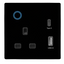 Gopeta Wi-Fi UK Single Socket  - 13A / USB-A / USB-C / Black