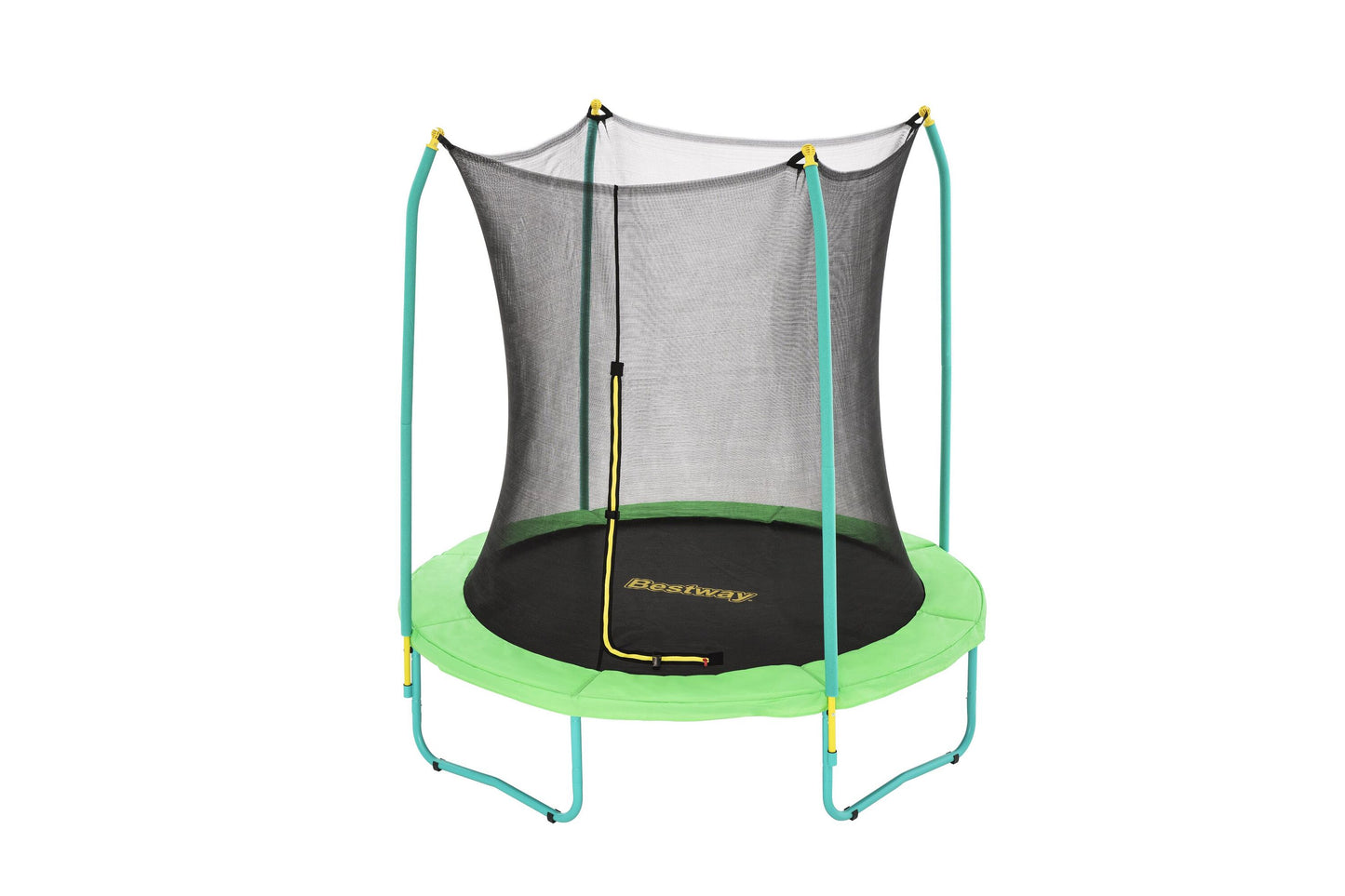 Bestway 2.44m x 2.50m xtreme air trampoline (1 trampoline, 1 spring-loading tool, 4 anchors, 8 foot pads) age 6+