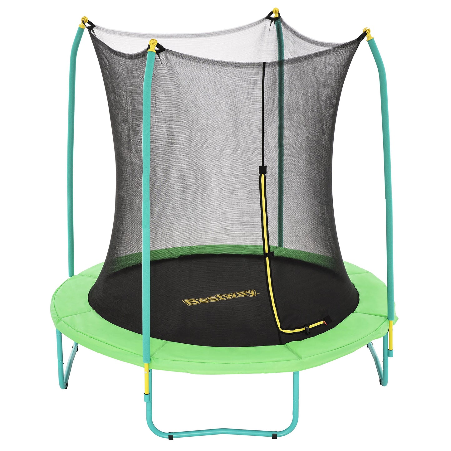 Bestway 2.44m x 2.50m xtreme air trampoline (1 trampoline, 1 spring-loading tool, 4 anchors, 8 foot pads) age 6+