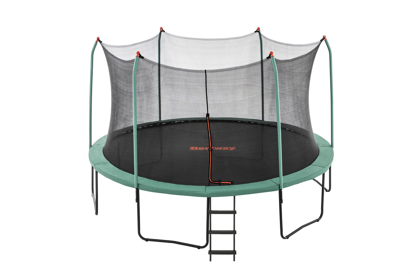 Bestway 4.27m x 2.86m xtreme air trampoline (1 trampoline, 1 spring-loading tool, 6 anchors, 12 foot pads, 1 ladder) age 6+
