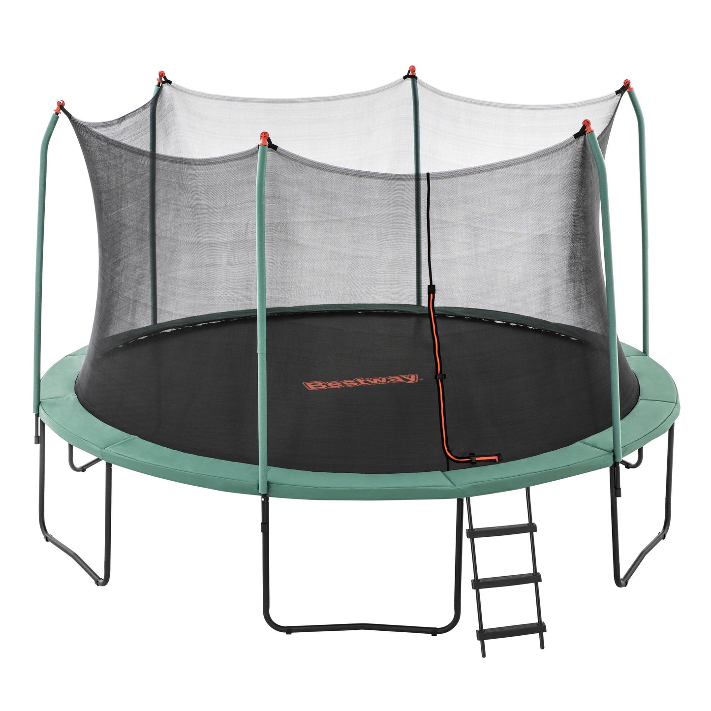 Bestway 4.27m x 2.86m xtreme air trampoline (1 trampoline, 1 spring-loading tool, 6 anchors, 12 foot pads, 1 ladder) age 6+