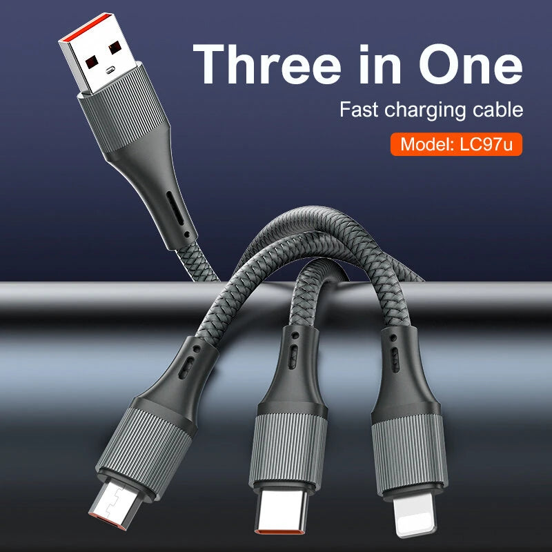 LDNIO LC97U Fast Charging Data Cable - 1.2 Meter / Grey