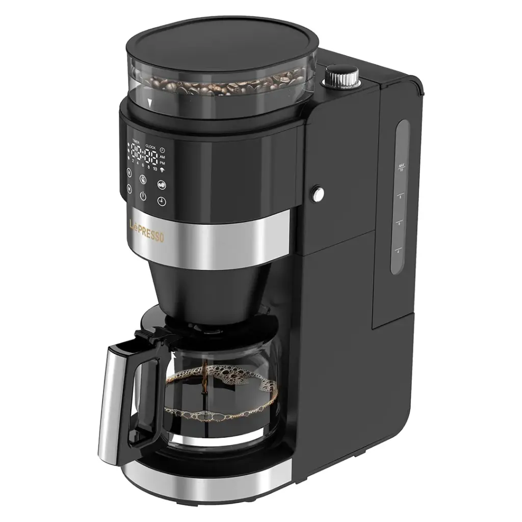 LePresso Coffee Brewer With Bean Grinder - Black Color
