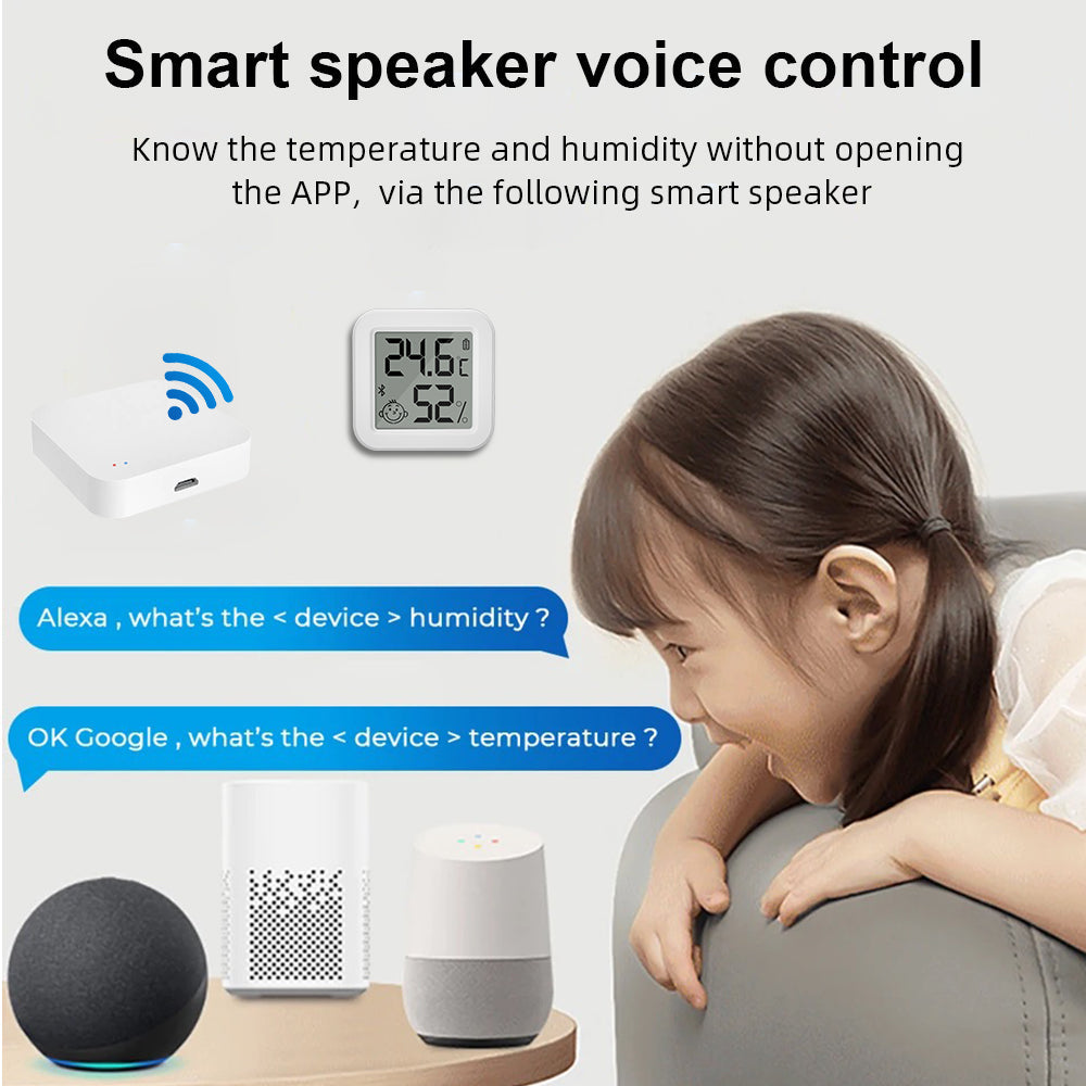 Gopeta WL-THB1 Digital Display Bluetooth Temperature and Humidity Sensor -  White