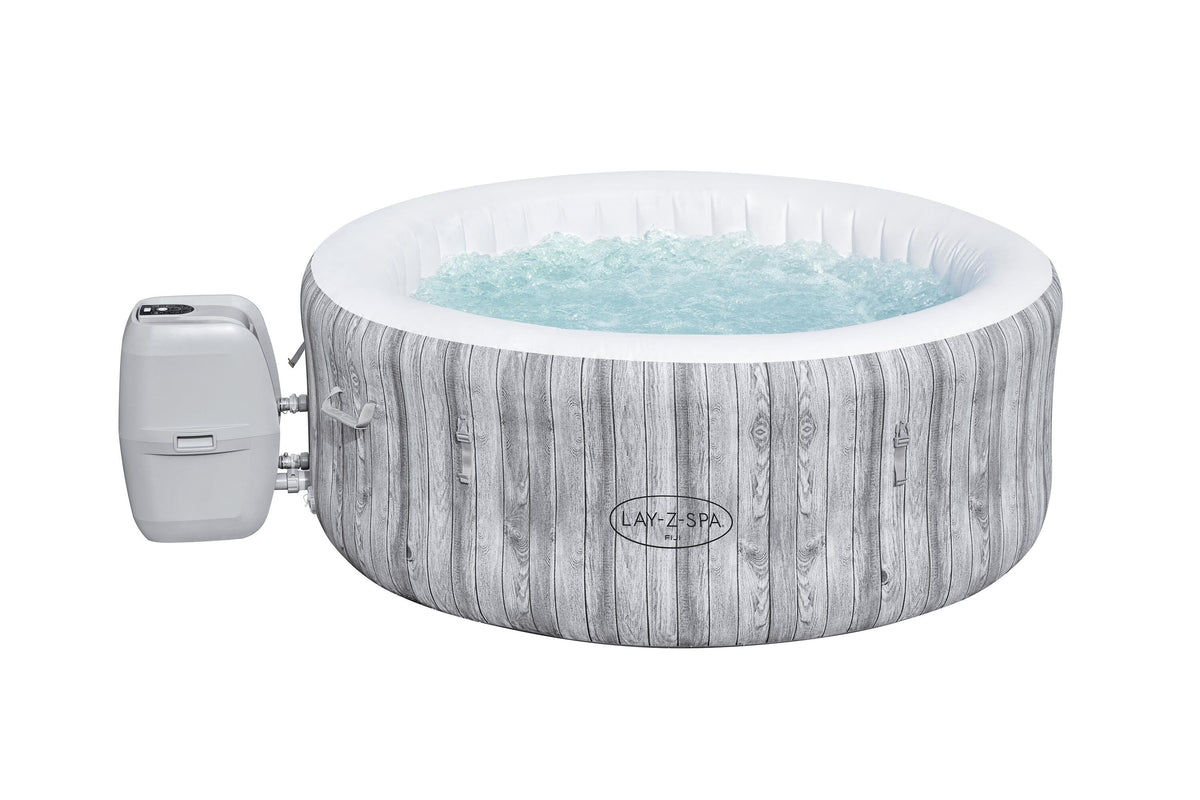 Bestway 1.80m x 66cm fiji airjet 4 white wood (one durable liner, one heater(220-240v), one filter, chemconnect, one inflatable cover, airjet system)