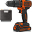 Black+Decker Cordless Hammer Drill - 18V / 1.5Ah / 21,000 BPM / Orange