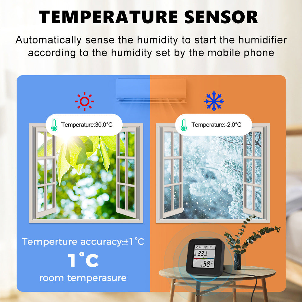 Gopeta  Wi-Fi Remote Control With Temperature & Humidity Screen Monitor - Black
