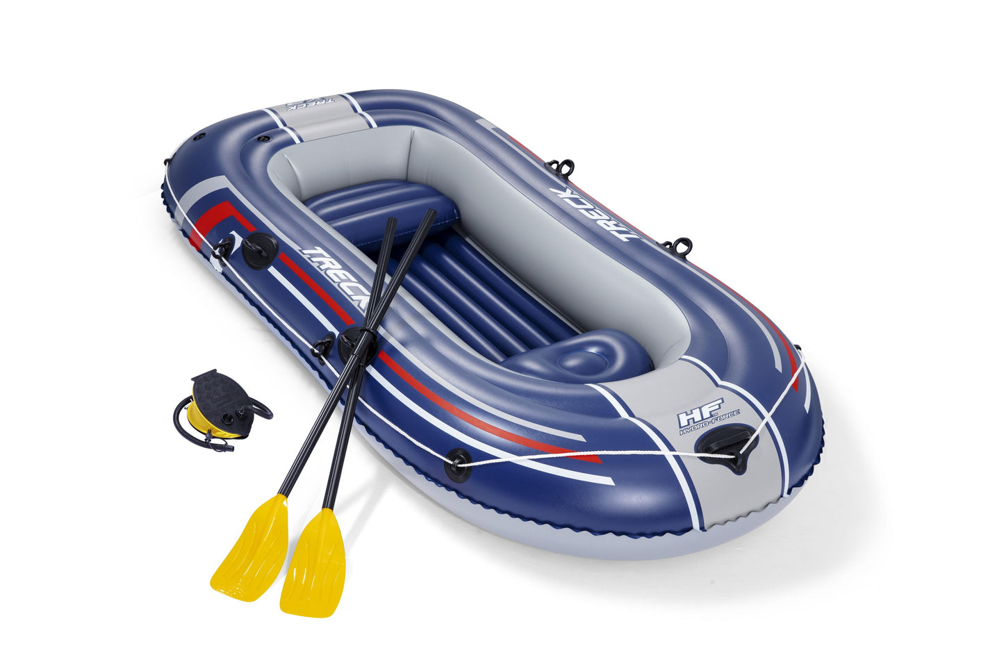 Bestway 2.55m x 1.27m treck x2 set (contents:1 boat,1 pair of oars,1 foot pump,repair patch)