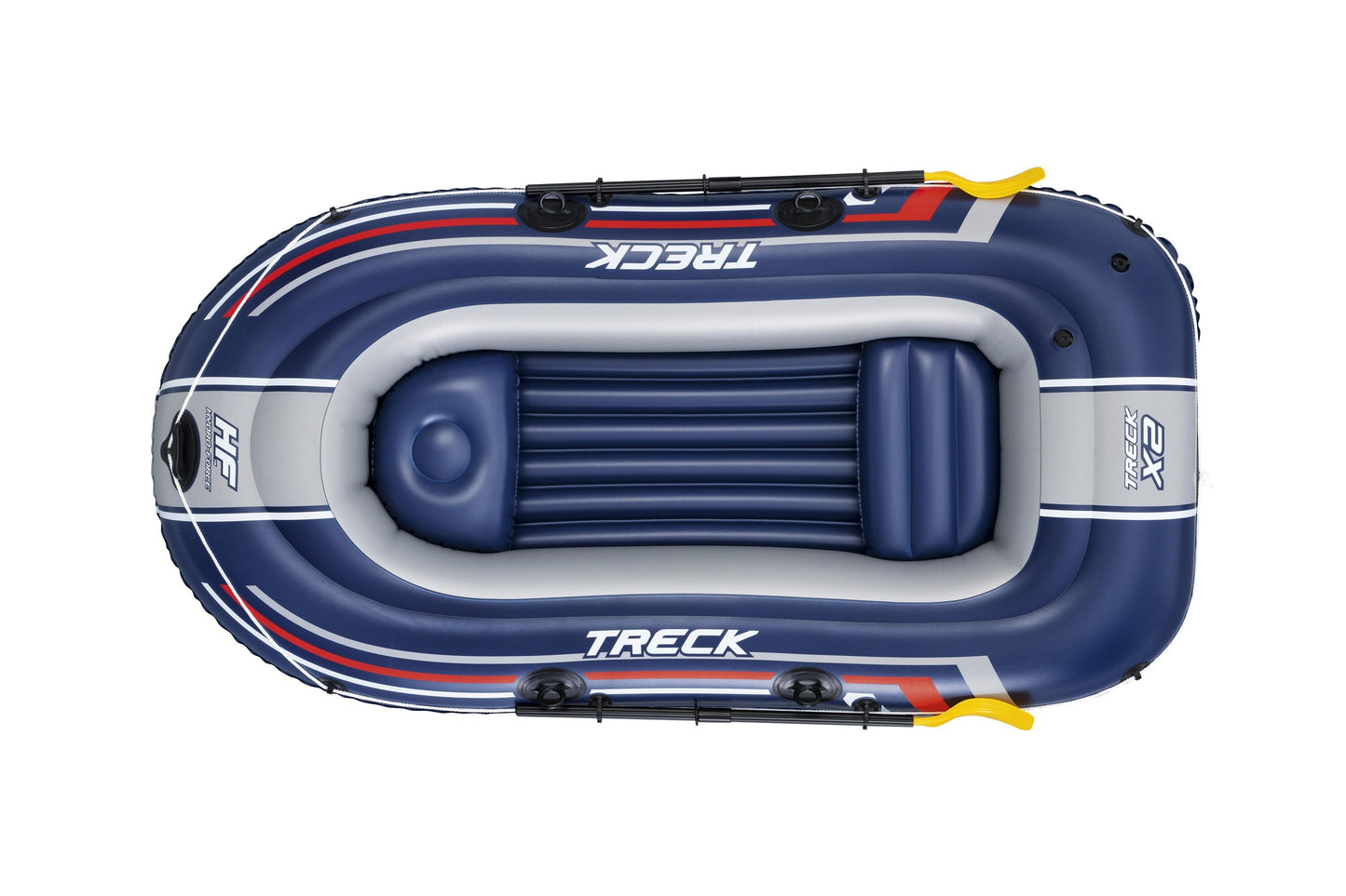 Bestway 2.55m x 1.27m treck x2 set (contents:1 boat,1 pair of oars,1 foot pump,repair patch)