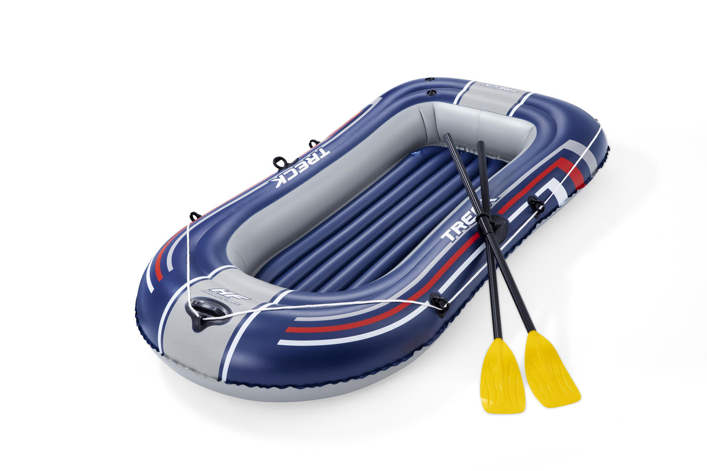Bestway 2.28m x 1.21m treck x1 set (contents:1 boat,1 pair of oars,1 foot pump,repair patch)