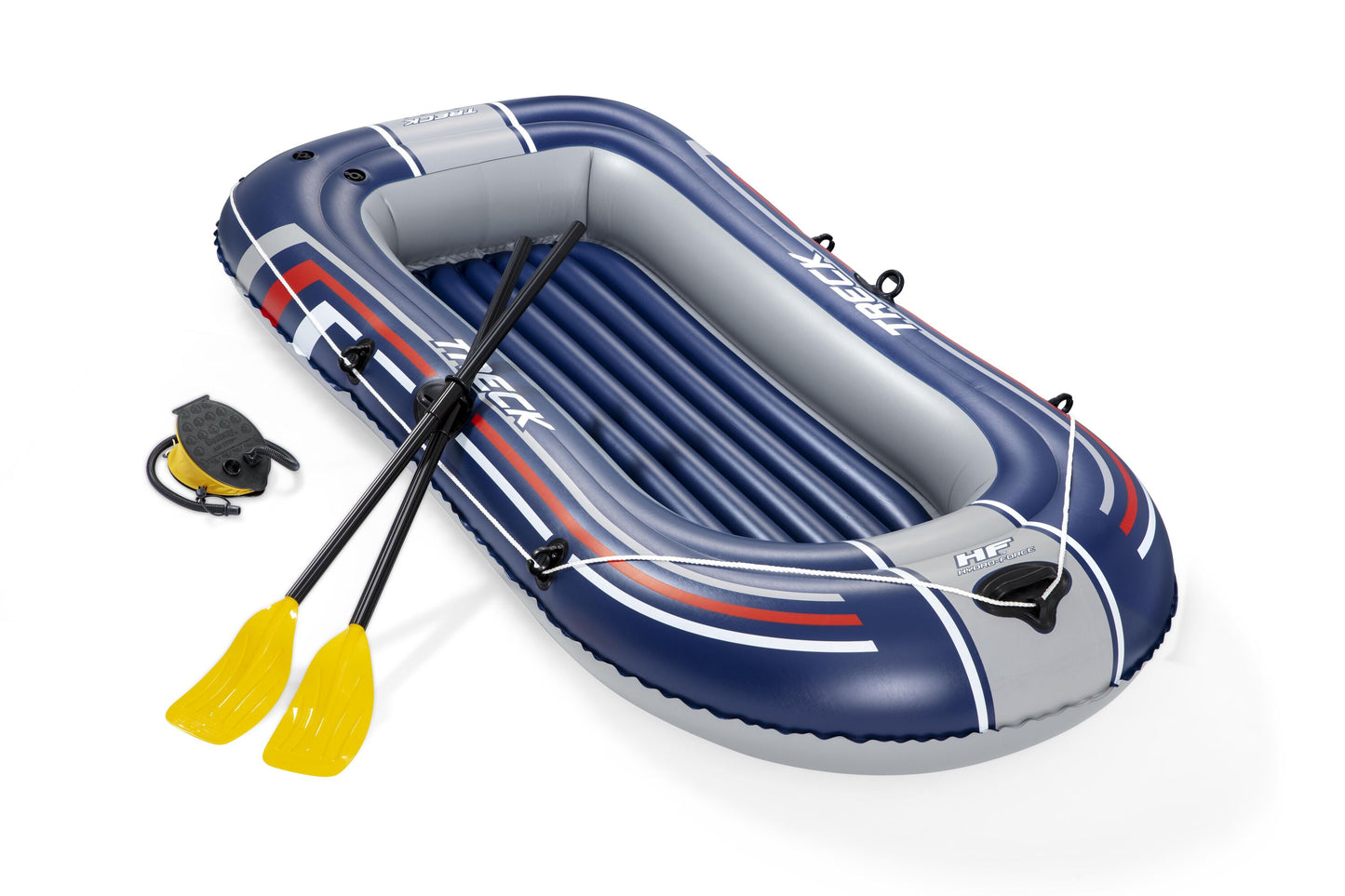 Bestway 2.28m x 1.21m treck x1 set (contents:1 boat,1 pair of oars,1 foot pump,repair patch)