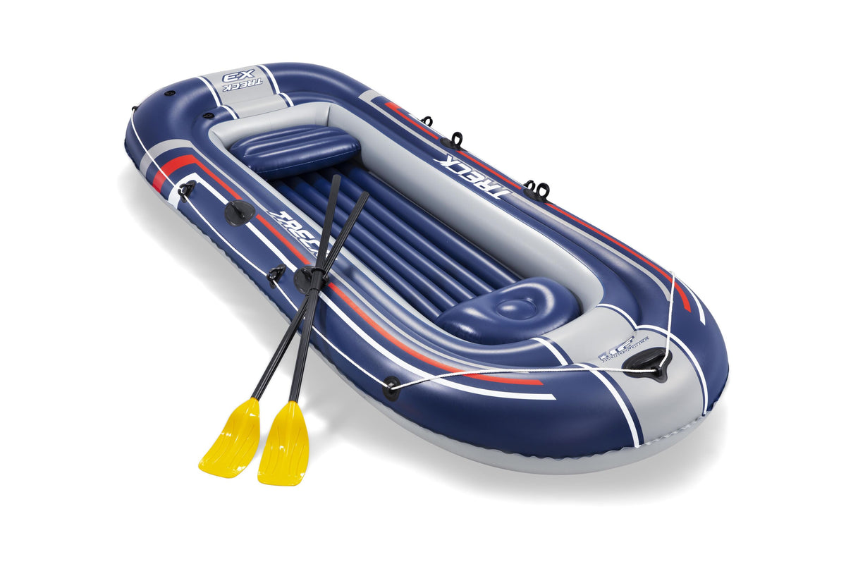 Bestway 3.07m x 1.26m treck x3 set (contents:1 boat,1 pair of oars,1 foot pump,repair patch)