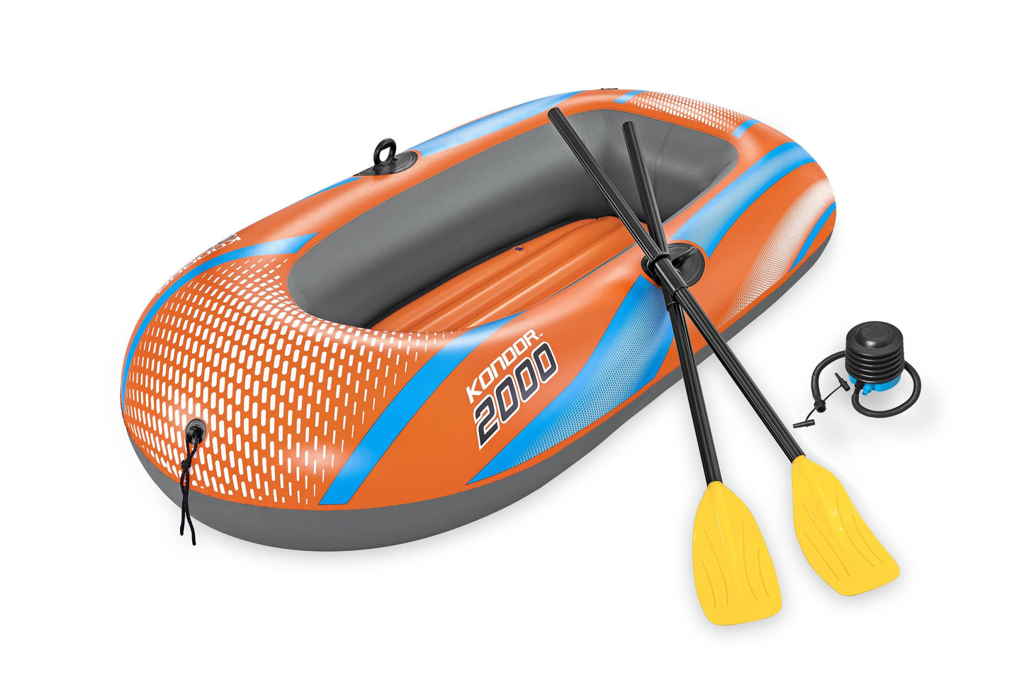 Bestway 6'1" x 38"/1.85m x97cm kondor 2000 raft set (contents:1 boat,1 pair of oars,1 foot pump,repair patch)