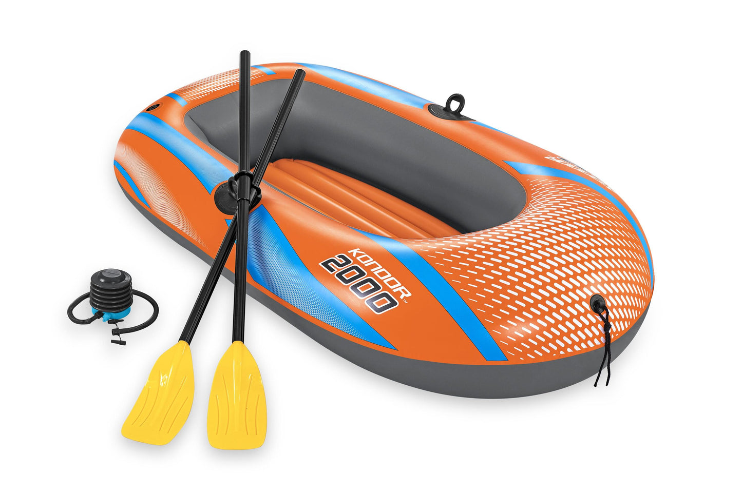 Bestway 6'1" x 38"/1.85m x97cm kondor 2000 raft set (contents:1 boat,1 pair of oars,1 foot pump,repair patch)