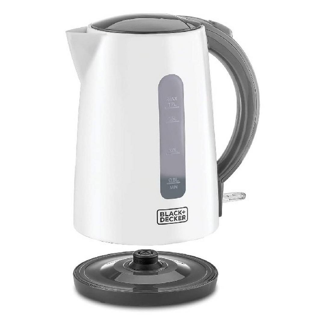 Black+Decker Electric Kettle, 1.7L, 2200W, JC70-B5 - White