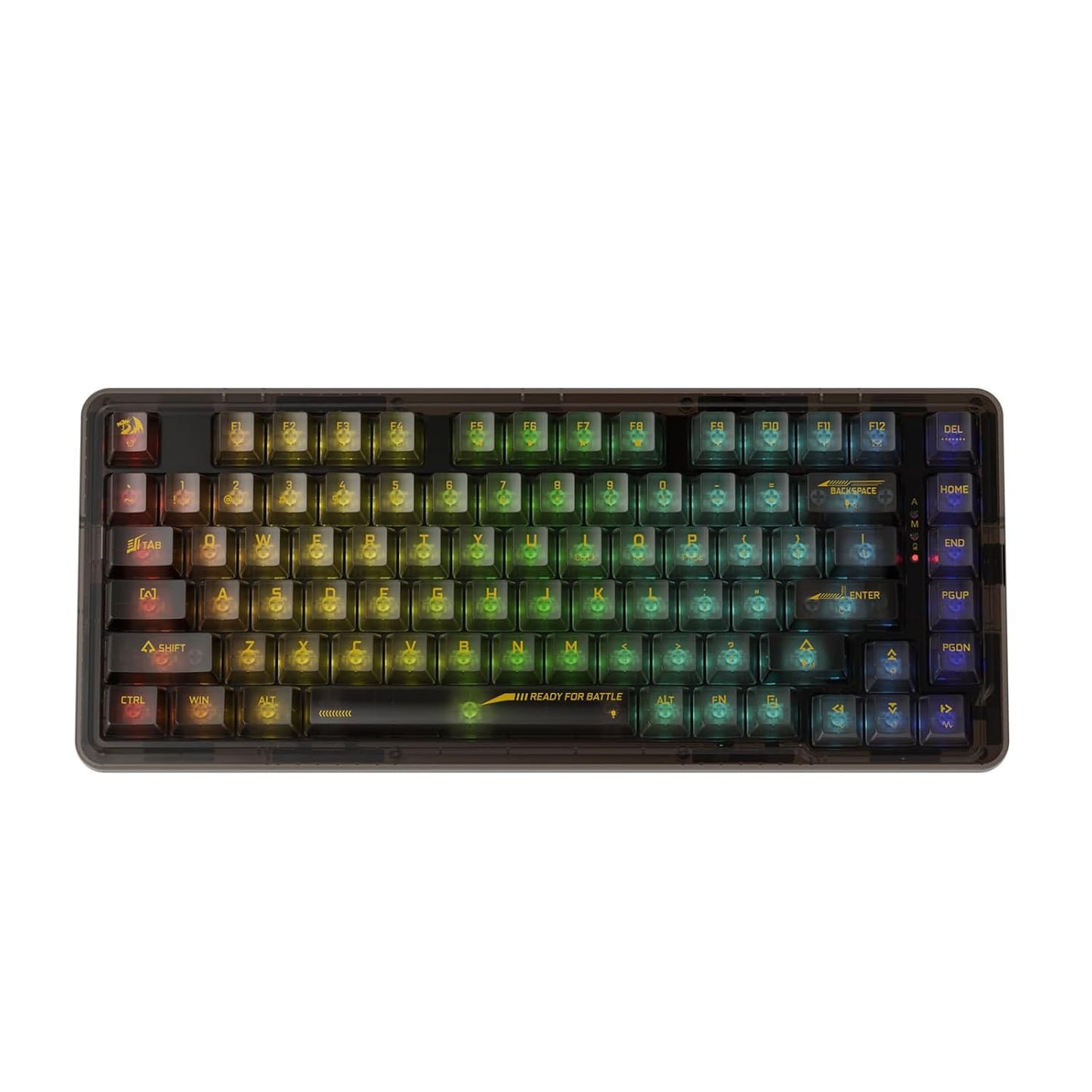 Redragon K649 ELF PRO 3-Mode RGB Mechanical Keyboard - Wired / Wireless / 82 Keys / Transparent Black- Keyboard