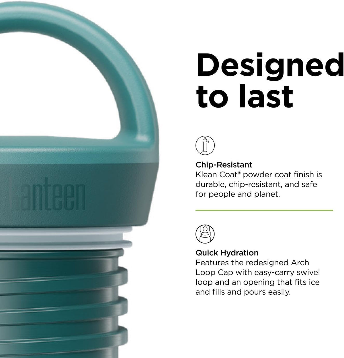 Klean Kanteen Rise 20oz Vac Classic With Arch Loop - Brittany Blue