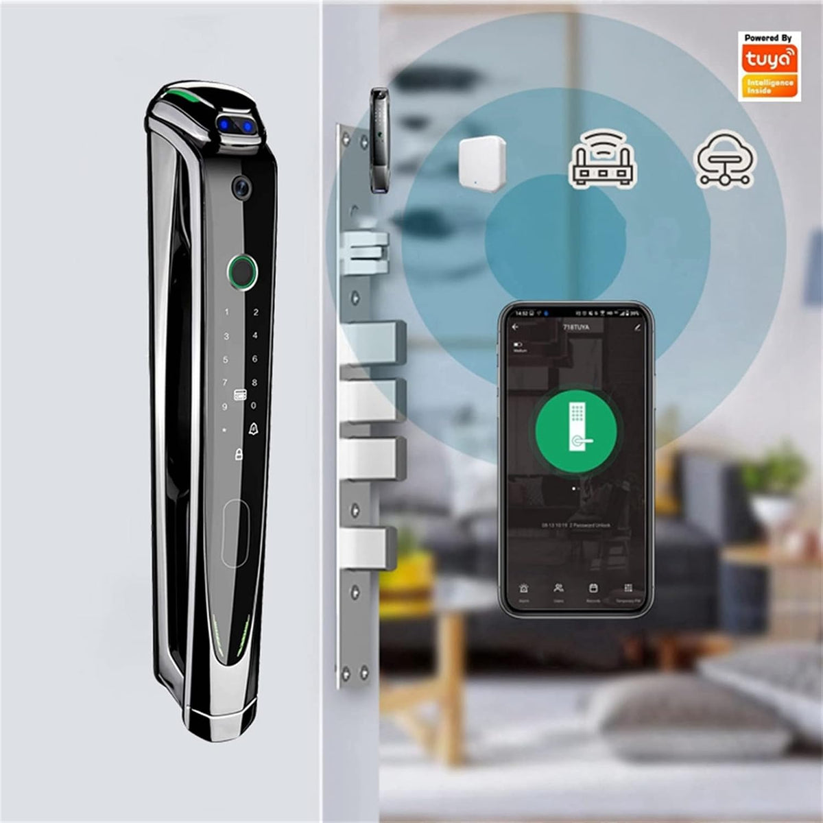 Large Smart Lock for main door with Screen 8823