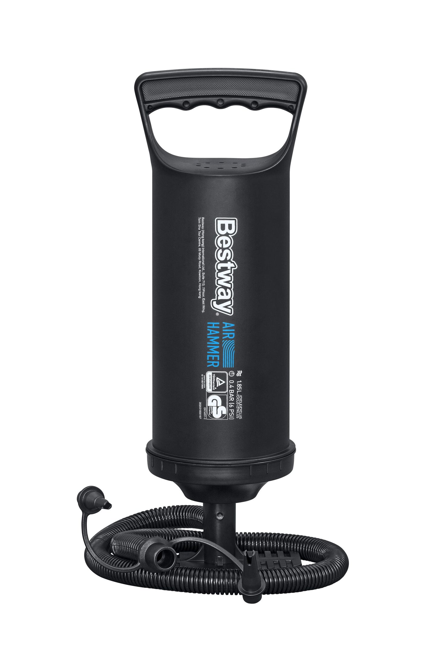 Bestway 36cm inflation pump (contents:hand pump, flexible hose(0.8m), 3 valve adaptors)