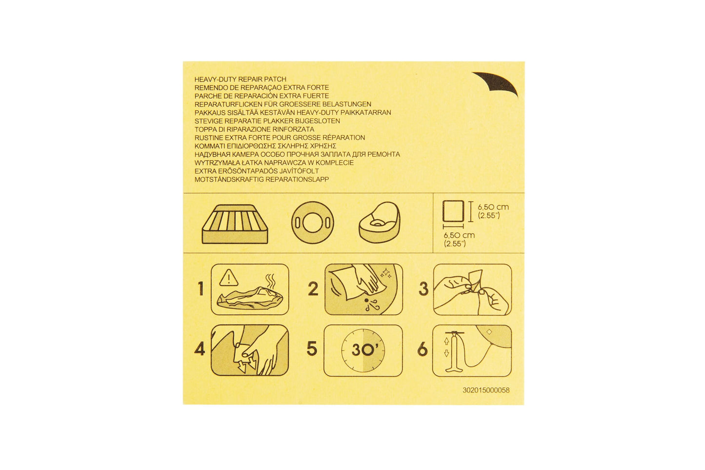 Bestway 6.5cm x 6.5cm heavy duty repair patch (contents:ten pcs of repair patch)
