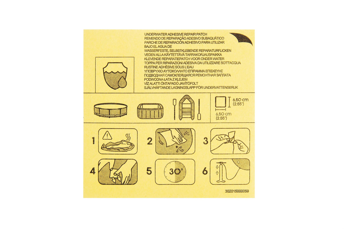 Bestway 6.5Cm X 6.5Cm Underwater Adhesive Repair Patch (Contents:Ten Pcs Of Repair Patch)