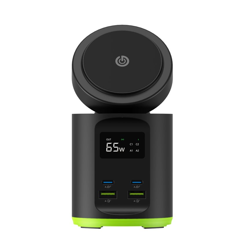 GOUI Boost Wireless Desktop Charger - 65Watts / USB-A / USB-C / Black