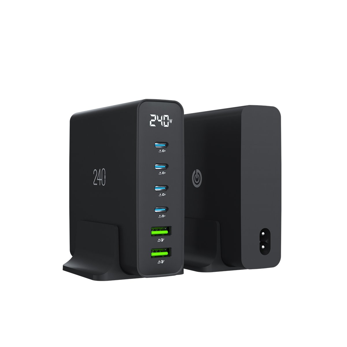GOUI Gan Desktop Charger - 240W / USB-C / USB-A / Black