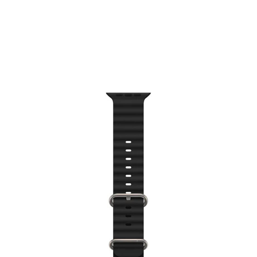 Smartix Premium Ocean Silicone Band For Apple Watch 49/45/44/42mm - Black