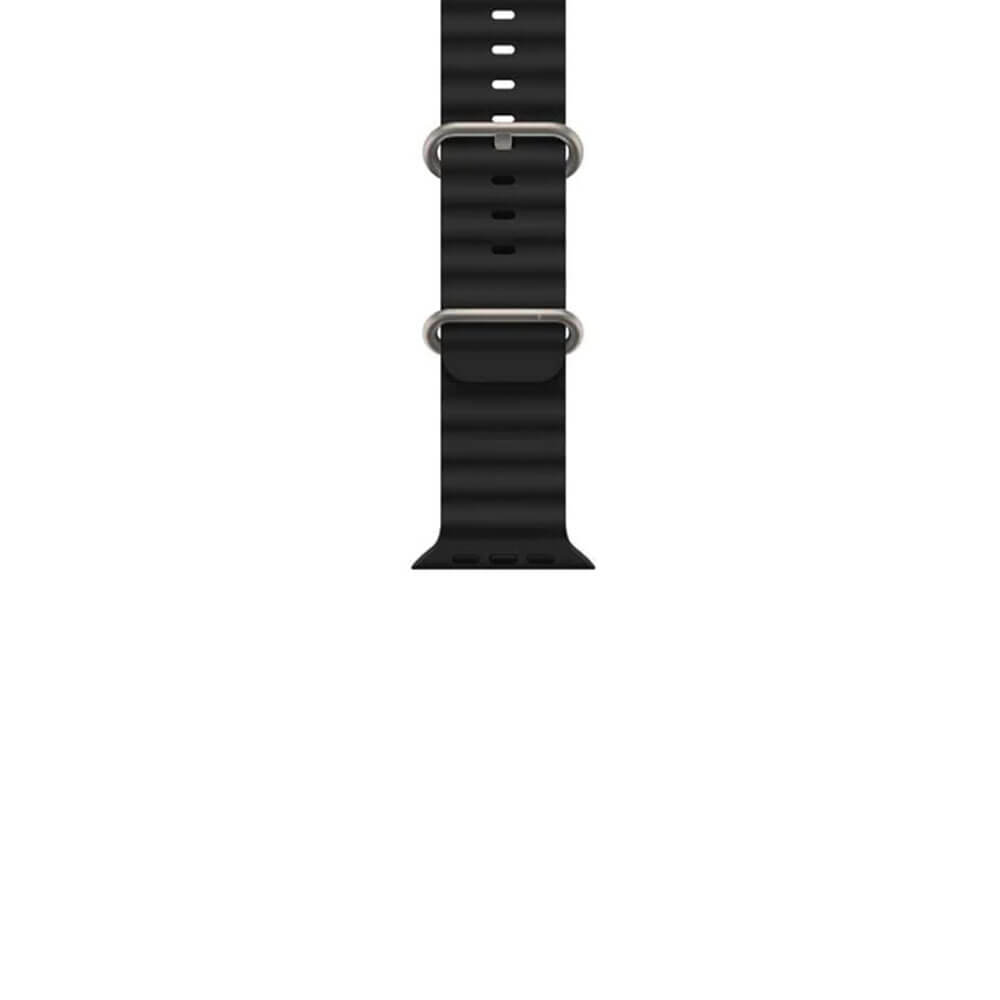 Smartix Premium Ocean Silicone Band For Apple Watch 49/45/44/42mm - Black