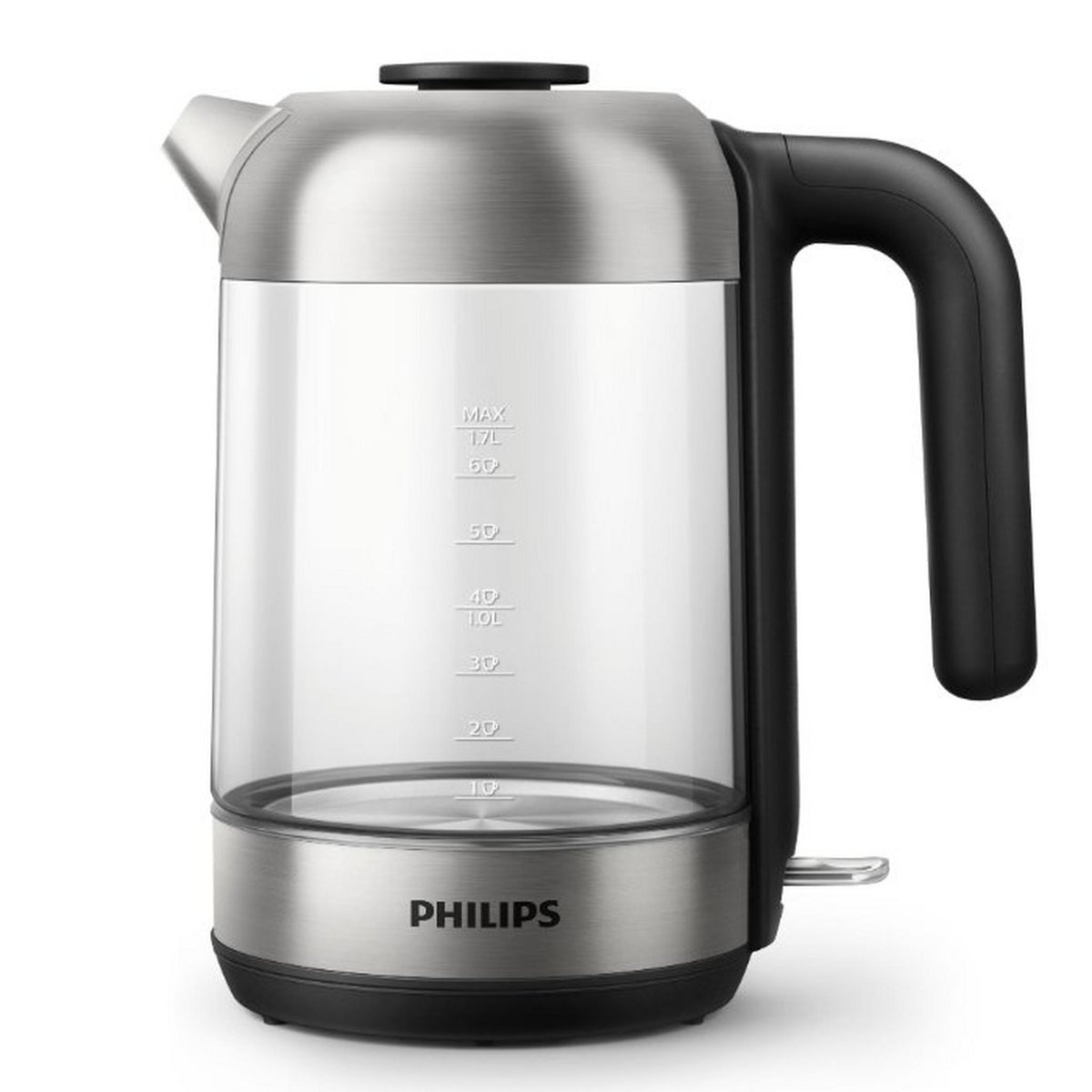 غلاية كهربائية زجاجية فيليبس سعة 1.7 لتر، 2200 واط، HD9339/81 - فضي/أسود