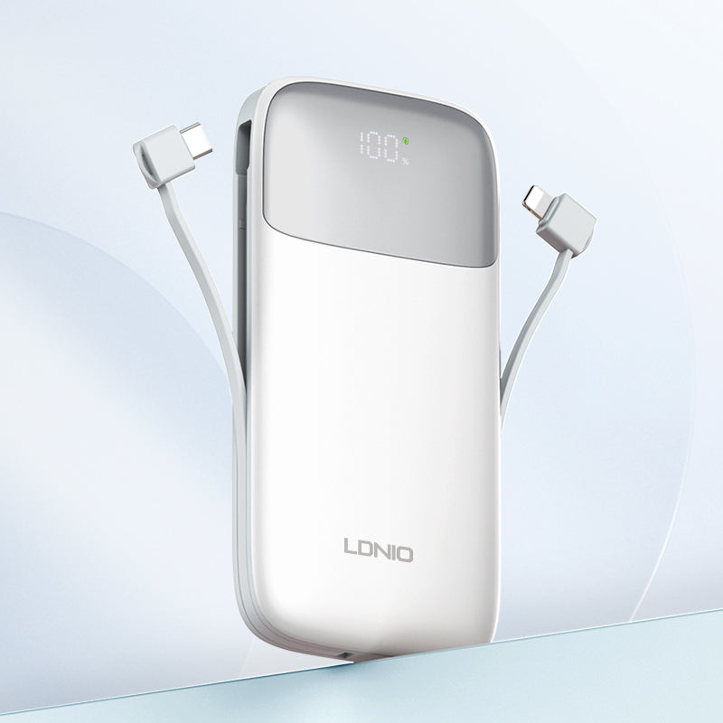 LDNIO Fast Charging Power Bank - 22.5W / USB-A / USB-C / White