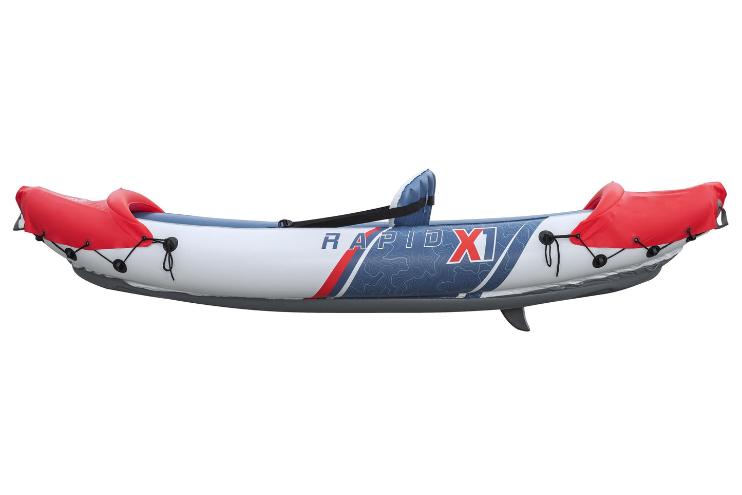 Bestway 3.21m x 1.00m rapid x2 kayak (contents:1 boat, 2 paddles,1 hand pump,2 fins, 1 carry bag,repair patch)