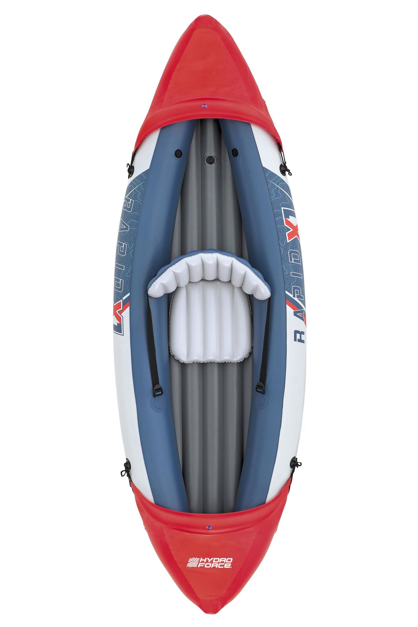Bestway 3.21m x 1.00m rapid x2 kayak (contents:1 boat, 2 paddles,1 hand pump,2 fins, 1 carry bag,repair patch)