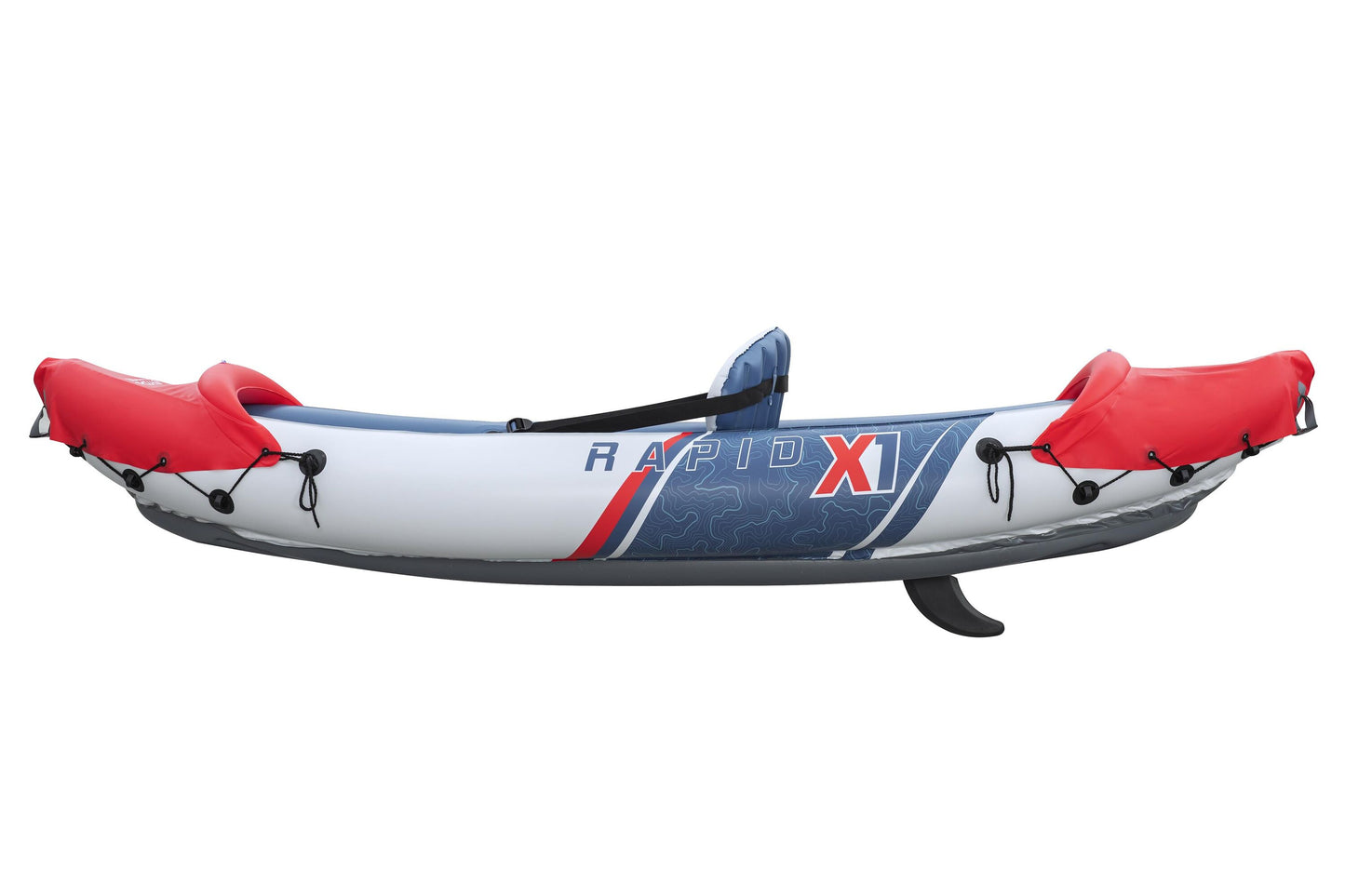 Bestway 3.21m x 1.00m rapid x2 kayak (contents:1 boat, 2 paddles,1 hand pump,2 fins, 1 carry bag,repair patch)